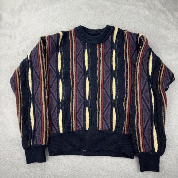 Coogi Australia Knit Blue / Cream Knit Sweater Men’s Size M - Picture 1 of 10